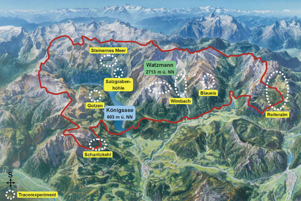 Outline map Berchtesgaden National Park
